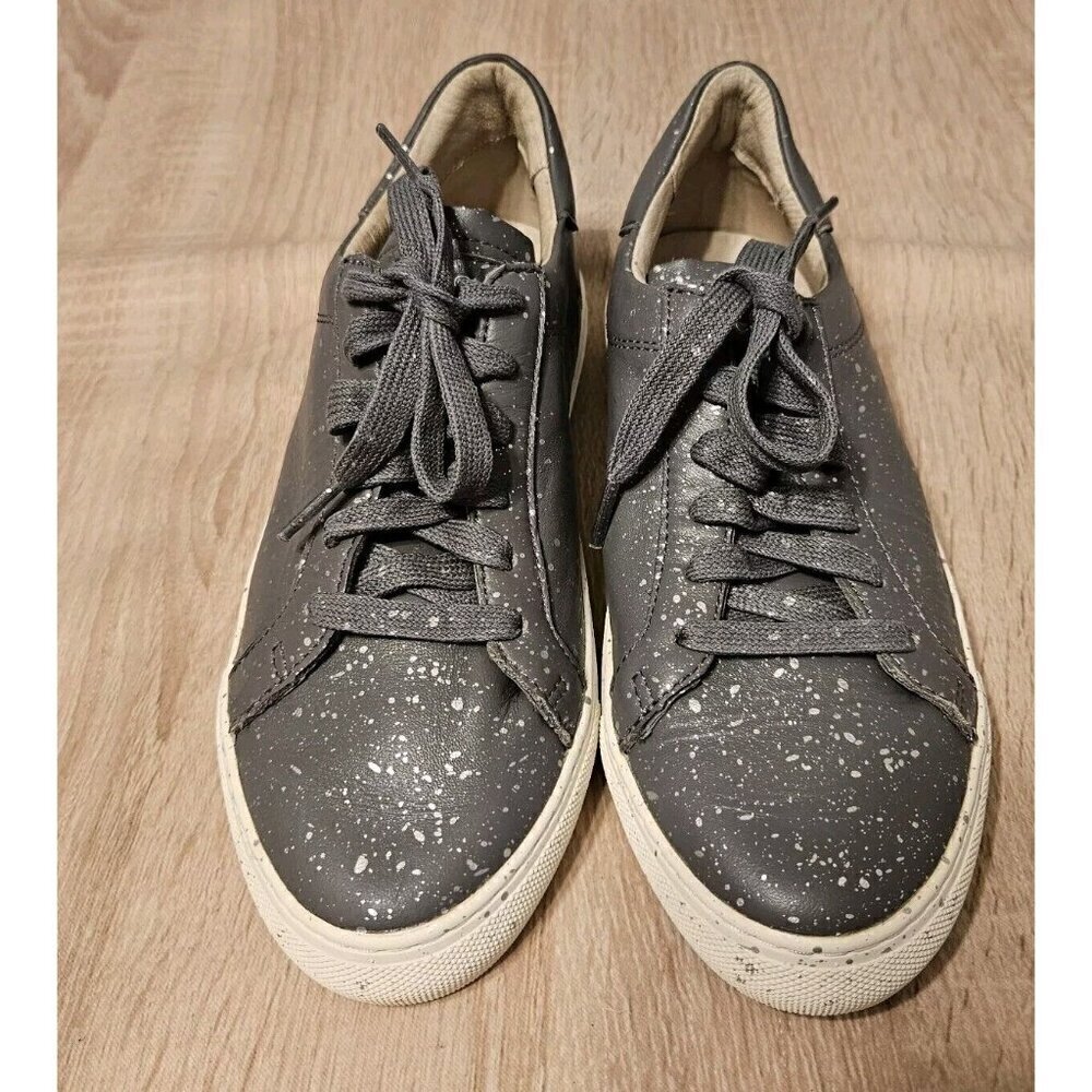 Skechers Size 7 Womens Gray Silver Speckles Leather Shoes Sneakers - Picture 3 of 8